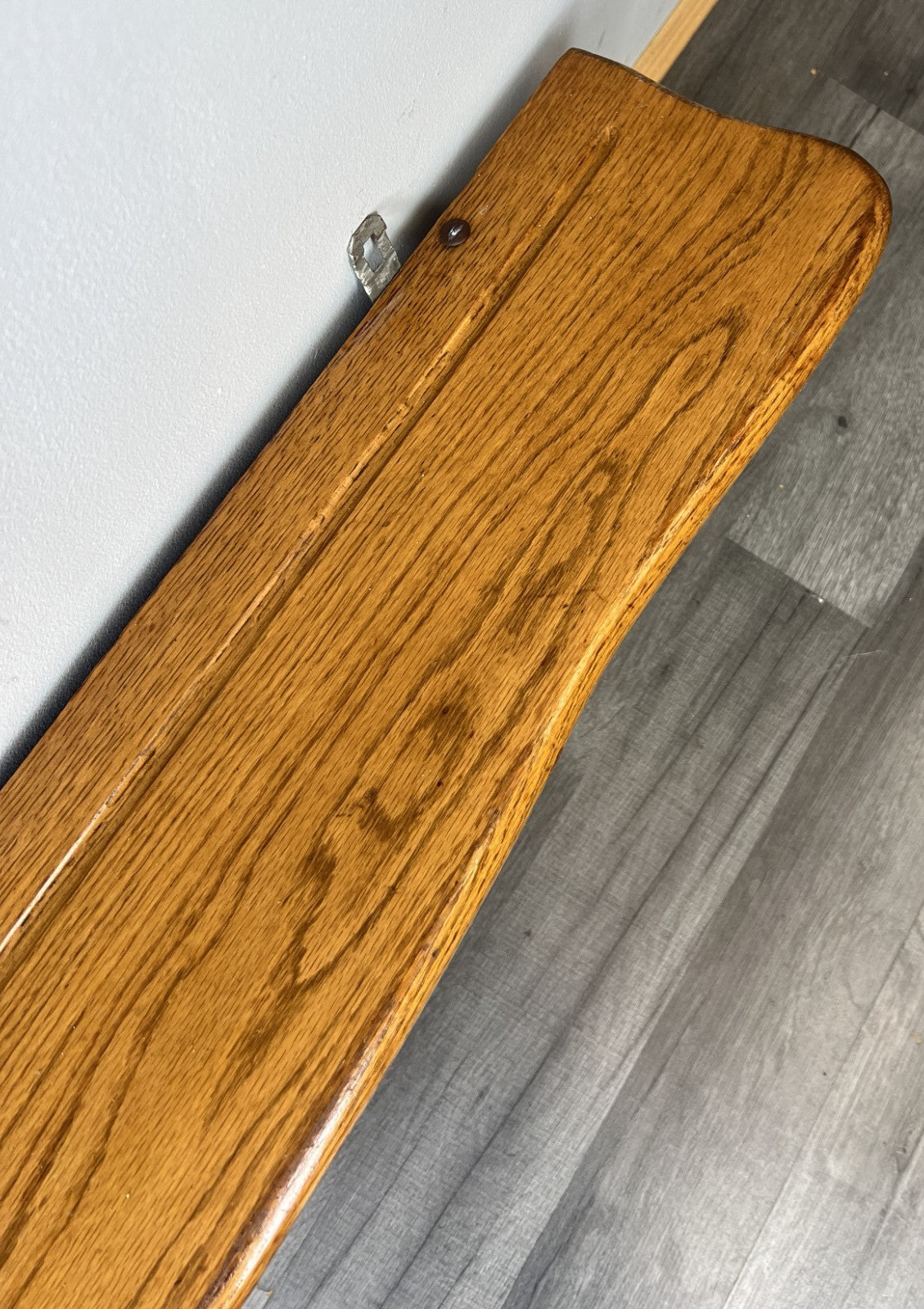 French Vintage Coat Rack Oak 5 Hooks Wall Shelf Carved Coat Hanger LOT 44948