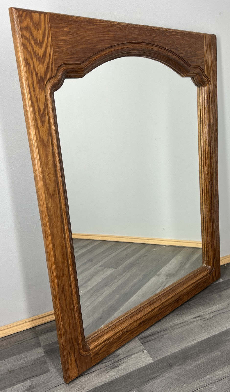 Vintage French Oak Wall Mirror with Carved Frame Wall Decor LOT 43860