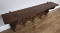 French Vintage Coat Rack Oak 5 Hooks Wall Shelf Carved Coat Hanger LOT 49987