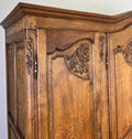 Wardrobe Vintage French Louis XVI Style Oak Four Door Mirrored  Armoire LOT 49012