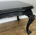 Double Sided Desk Antique French Style Black Painted Heavy Carved Table LOT 618617