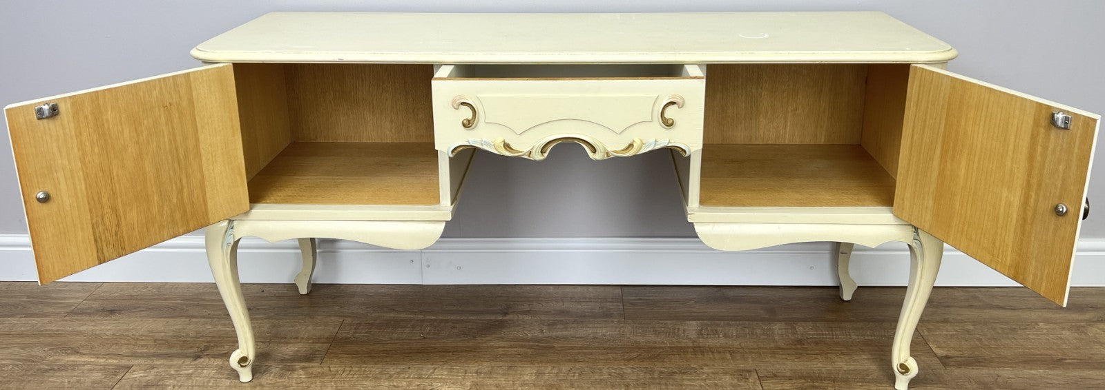 Sideboard Vintage French Shabby Chic Louis Style Carved Storage Cabinet LOT 483513