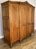 Wardrobe Vintage French Louis XVI Style Oak Four Door Carved Armoire LOT 63991