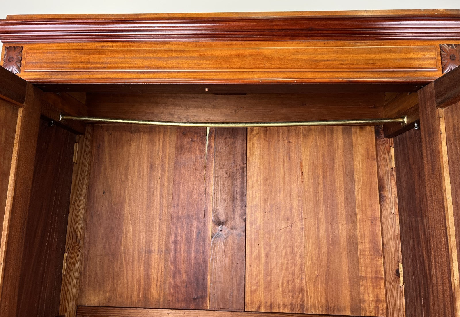 Wardrobe Antique French Style Two Door Mahogany Carved Armoire LOT 615615