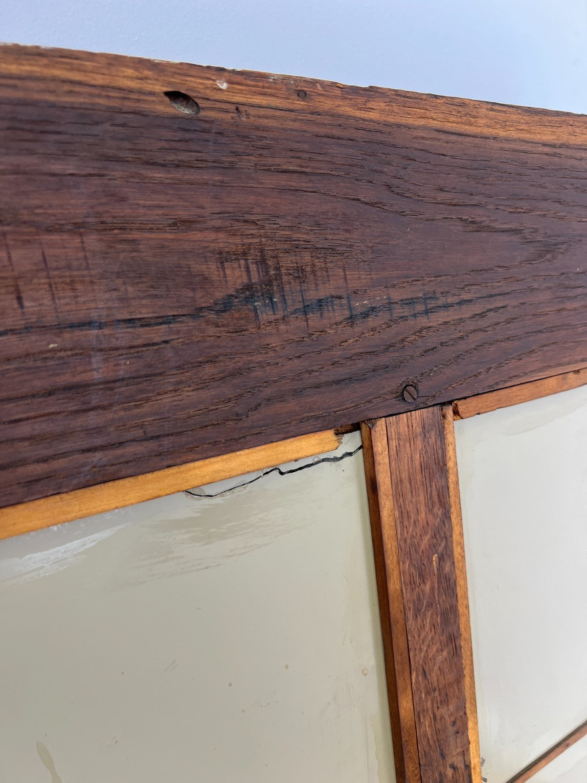 Mirror Antique French Oak Wall Mirror Bevelled Large Glass Wall Frame LOT 637011
