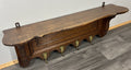 French Vintage Coat Rack Oak 4 Hooks Wall Shelf Carved Coat Hanger LOT 44332