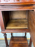 Bedside Table Antique French Oak Marble Top Cabinet Nightstand LOT 48069