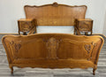 Bed Vintage French Louis Double Bed Frame Headboard with Bedside Tables LOT 47340