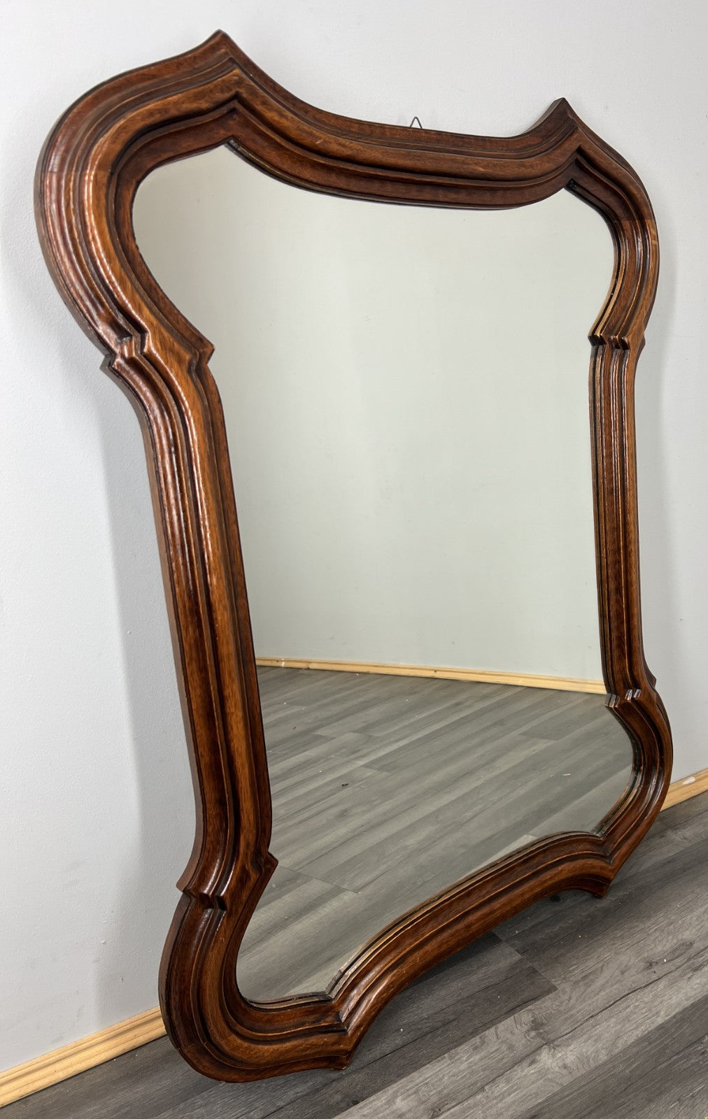 Vintage French Oak Wall Mirror with Carved Frame Wall Decor LOT 45240