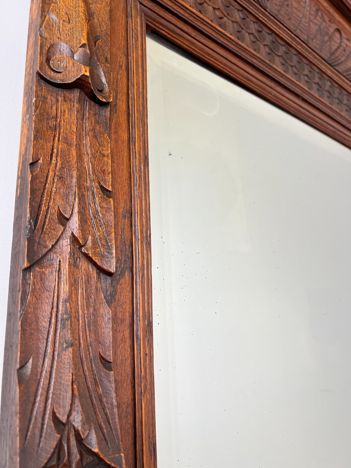 Mirror Antique French Oak Wall Mirror Home Decor Carved Wall Frame LOT 63719