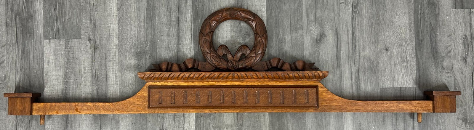 Pediment Antique French Hand Carved Oak Crown Crest Architectural LOT 70220
