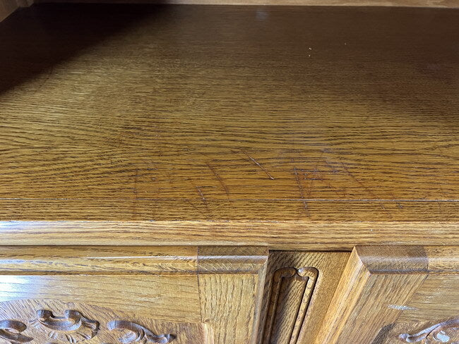 Cabinet Vintage French Louis XIV Style Oak Sideboard Carved Cabinet LOT 16468