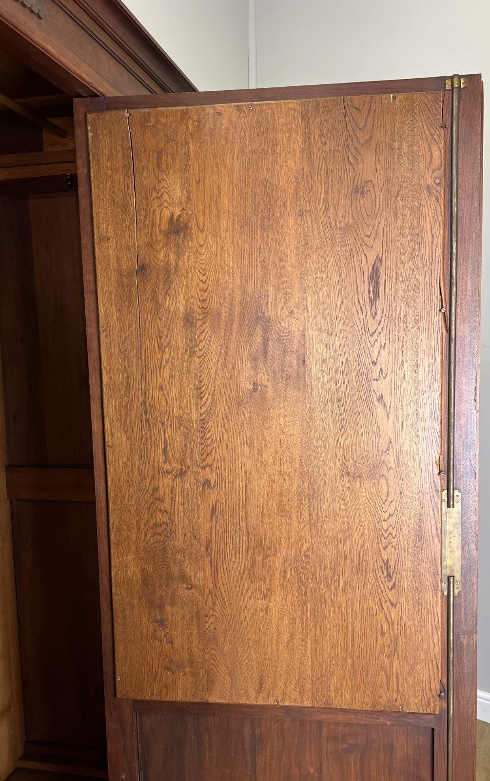 Wardrobe Antique French Walnut Two Door Mirrored Carved Armoire Cabinet LOT 608323