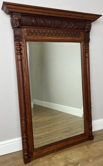 Mirror Antique French Oak Wall Mirror Home Decor Carved Wall Frame LOT 63690