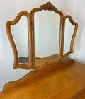 Dressing Table Vintage French Louis with Mirror Oak Vanity Makeup Table LOT 31981