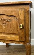 Pair of Bedside Tables Vintage French Louis Oak Nightstands Cabinets LOT 62977