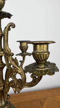 Pair of Candelabra Antique French Style Brass Five Arm Candle Holders LOT 60258