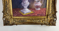 Vintage French Oil Painting Floral Still Life Framed Carved Signed LOT 51123