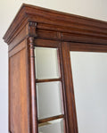Wardrobe Antique French Style Oak Mirrored Two Drawers Carved Armoire LOT 6541