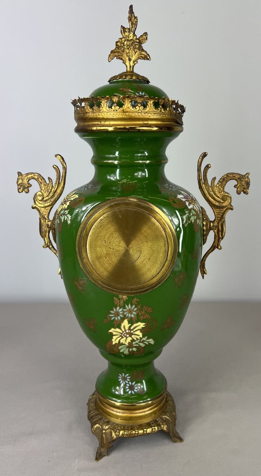Mantel Clock Set Antique French Garniture Porcelain Bronze Candelabras LOT 362013