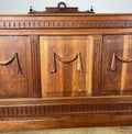 Bed Antique French Style Oak Double Bed Frame Carved Headboard LOT 60948