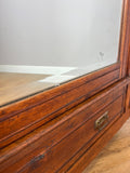 Wardrobe Antique French Style Oak Mirrored Door Carved Armoire LOT 6539