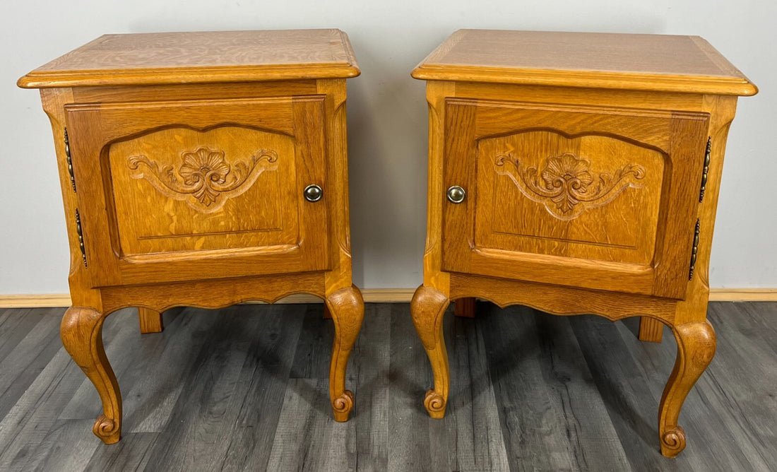 Pair of Bedside Tables Vintage French Louis XVI Style Cabinets Storage LOT 28690