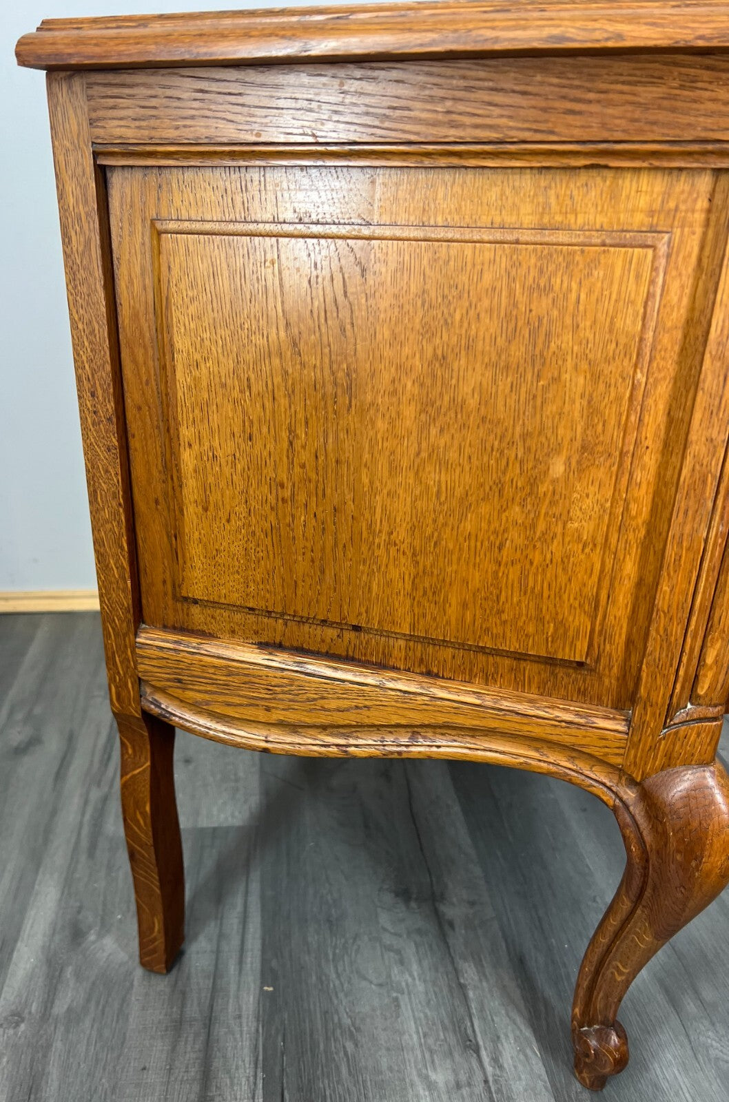 Pair of Bedside Tables Vintage French Louis Oak Nightstands Cabinets LOT 34698