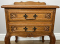 Pair of Bedside Tables Vintage French Louis Oak  Nightstands Cabinets LOT 49086