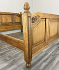 Bed Vintage French Style King Size Bed Frame Oak Carved Headboard LOT 46297