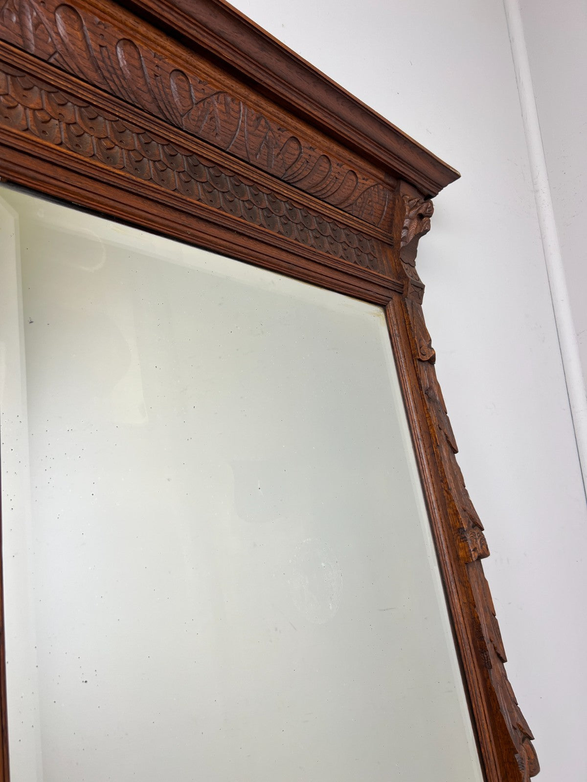 Mirror Antique French Oak Wall Mirror Home Decor Carved Wall Frame LOT 63718