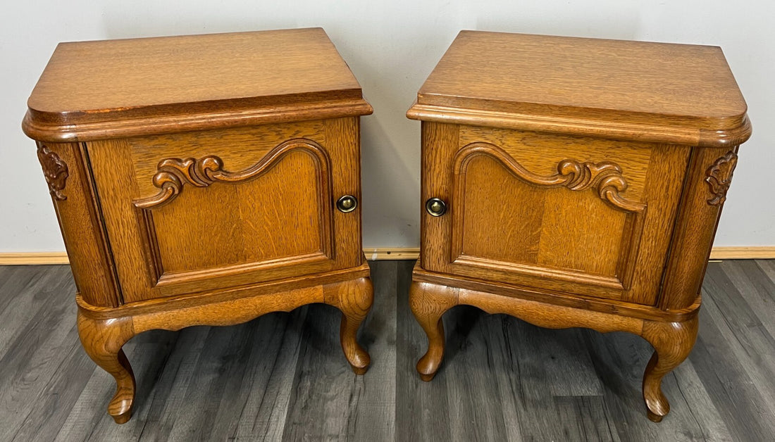 Pair of Bedside Tables Vintage French Louis XVI Nightstands Cabinets LOT 34500