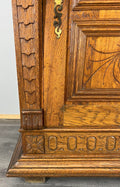 Cabinet Antique French Oak Carved Lion Mask Detail Cupboard with Key LOT 4053