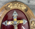 Crucifix Vintage French Style Oak Carved Wall Cross Religious LOT 47703