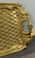 Tray Antique French Brass Ornate Serving Tray with Handles Decorative LOT 44595