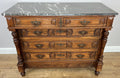 Chest of Drawers Antique French Style Marble Top Walnut Cabinet LOT 60770