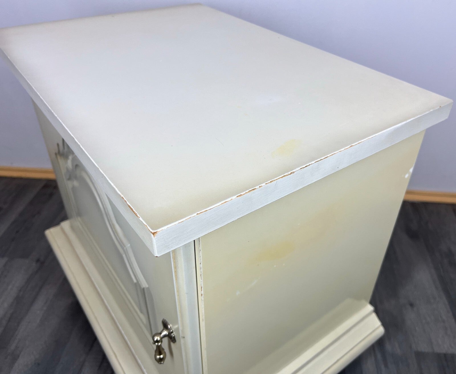 Pair of Bedside Tables Antique French Shabby Chic Style Carved Cabinets LOT 289910