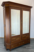 Wardrobe Antique French Style Two Door Mirrored Carved Armoire Cabinet LOT 22530