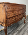 Chest of Drawers Vintage French Louis XVI Oak Carved 3 Drawer Cabinet LOT 43952