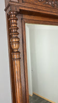 Antique French Style Oak Carved Wall Mirror Ornate Wall Frame LOT 45433