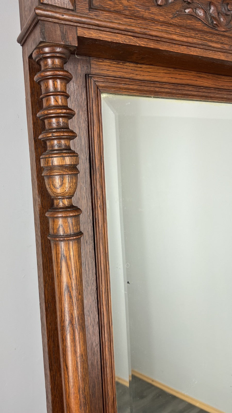 Antique French Style Oak Carved Wall Mirror Ornate Wall Frame LOT 45433