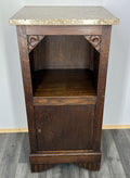 Bedside Table Antique French Style Marble Top Carved Cabinet Cupboard LOT 13420