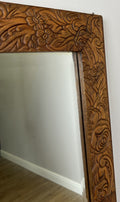 Mirror Antique French Style Wall Mirror Oak Carved Decorative Frame LOT 61854