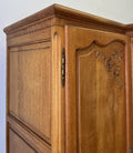 Wardrobe Vintage French Louis XVI Style Oak Four Door Carved Armoire LOT 48318