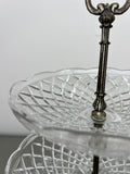 Bomboniere Vintage French Crystal Cut Three Tier Serving Cake Stand LOT 6439