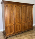 Wardrobe Vintage French Style Oak Four Door Carved Armoire Cabinet LOT 61580
