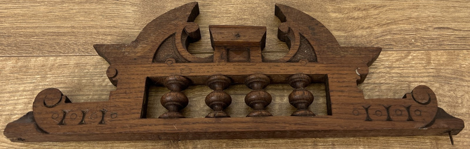 Pediment Antique French Style Oak Hand Carved Decorative Crest LOT 61710