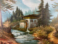 Painting Vintage Oil Painting Framed Lake Mountains Scene 73cm x 83cm LOT 50527