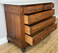 Chest of Drawers Antique French Walnut Marble Top Five Drawer Cabinet LOT 644917