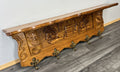 French Vintage Style Coat Rack Oak 5 Hooks Ornate Wall Shelf Coat LOT 46933